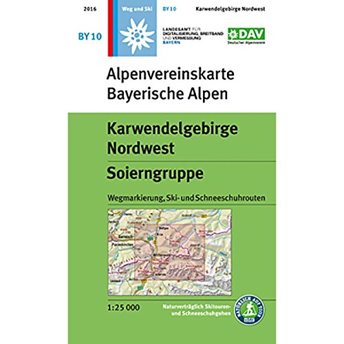 Karwendelgebirge Nordwest, Soierngruppe: Topographische Karte 1:25.000 mit Wegmarkierungen, Skirouten, Schneeschuhrouten (Alpenvereinskarten)