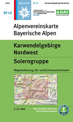 Karwendelgebirge Nordwest, Soierngruppe: Topographische Karte 1:25.000 mit Wegmarkierung, Ski- und Schneeschuhrouten (Alpenvereinskarten) von Deutscher Alpenverein