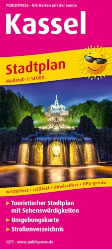 Kassel: Touristischer Stadtplan mit Sehenswürdigkeiten und Straßenverzeichnis. 1:14000 (Stadtplan: SP)