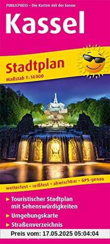 Kassel: Touristischer Stadtplan mit Sehenswürdigkeiten und Straßenverzeichnis. 1:14000 (Stadtplan / SP)