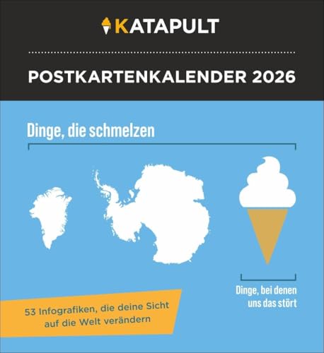 Katapult Postkartenkalender 2026 - 53 Infografiken, die deine Sicht auf die Welt verändern: Komplexes Wissen, klar visualisiert: Wochen-Kalender zum ... beliebten Grafiken aus dem Katapult Magazin von Harenberg