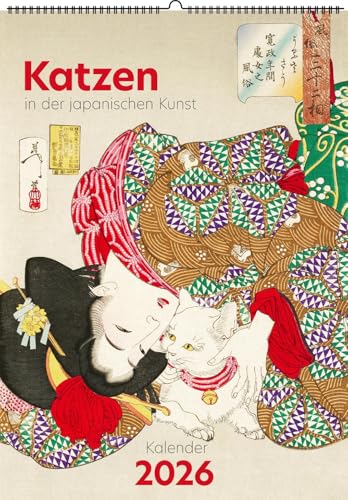 Katzen in der japanischen Kunst. Wandkalender 2026: Zeichnungen und Farbholzschnitte von Utagawa Hiroshige u. a. von Favoritenpresse GmbH