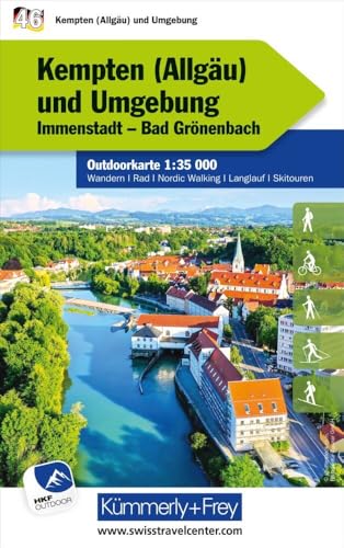 Kümmerly+Frey Outdoorkarte Deutschland 46 Kempten (Allgäu) und Umgebung 1:35.000: Mit Immenstadt und Bad Grönenbach. Touren für Wanderer, Biker und mehr! Free Download von Hallwag Kümmerly+Frey