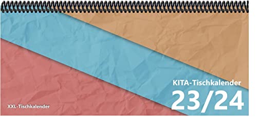KiTa - Tischkalender 2023/24: XXL-Tischkalender, Bunt-Kalender bunt 14,5 x 32,5 cm, quer, Juli 2023 - September 2024 von E & Z Verlag GmbH