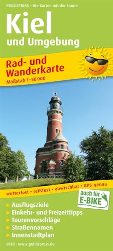 Kiel und Umgebung: Rad- und Wanderkarte mit Ausflugszielen, Einkehr- & Freizeittipps, wetterfest, reissfest, abwischbar, GPS-genau. 1:50000 (Rad- und Wanderkarte: RuWK)