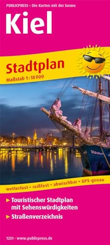 Kiel: Touristischer Stadtplan mit Sehenswürdigkeiten und Straßenverzeichnis. 1:16000 (Stadtplan: SP)