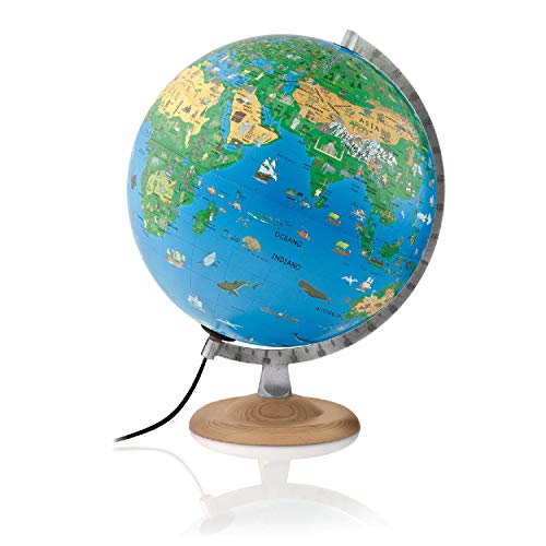 Kinder-Leuchtglobus Atmosphere Family Silver