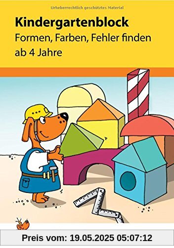 Kindergartenblock - Formen, Farben, Fehler finden ab 4 Jahre