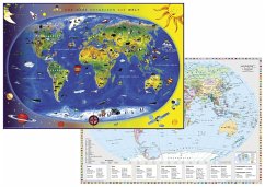 Kinderweltkarte Staaten der Erde mit Flaggenrand. DUO-Schreibunterlage von Stiefel