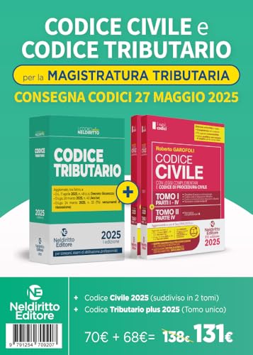Kit 2 Codici normativi per il Concorso in Magistratura tributaria 2025: Codice Civile + Codice Tributario von Neldiritto Editore
