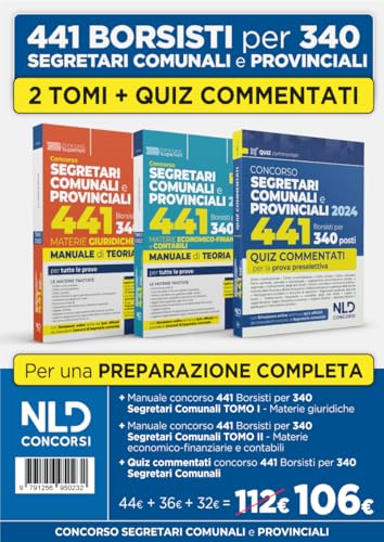 Kit concorso per 441 borsisti per 340 posti da segretari comunali e provinciali: Materie giuridiche + Materie economiche + Quiz commentati. Nuova ediz. von Nld Concorsi