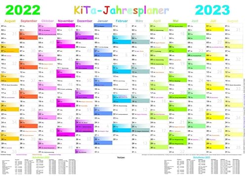 Kita-Jahresplaner 2022/2023: hochwertiger, großer Wandkalender 100 x 70 cm, abwaschbar und beschreibbar mit non-permanent-Stiften durch ... wird gerollt und verschweißt geliefert von E & Z Verlag GmbH