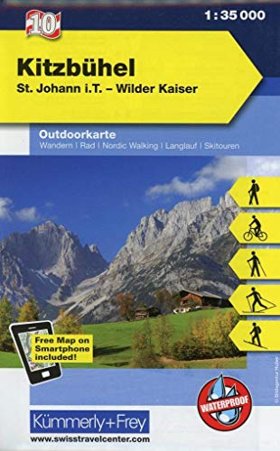 Kitzbühel Nr. 10 Outdoorkarte Österreich 1:35 000: St. Johann i. T., Wilder Kaiser, free Download mit HKF Maps App: St. Johann in Tirol - Wilder Kaiser (Kümmerly+Frey Outdoorkarten Italien, Band 10)