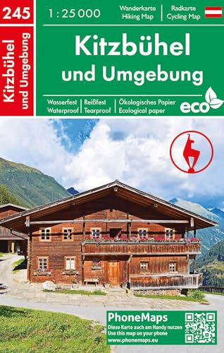 Kitzbühel und Umgebung, Wander - Radkarte 1 : 25 000 (PhoneMaps Wander - Radkarte Österreich, Band 245) von FREYTAG-BERNDT UND ARTARIA