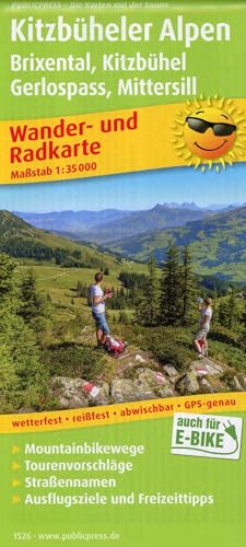 Kitzbüheler Alpen, Brixental - Kitzbühel, Gerlospass - Mittersill: Wander- und Radkarte mit Ausflugszielen & Freizeittipps, wetterfest, reißfest, ... 1:35000 (Wander- und Radkarte: WuRK)