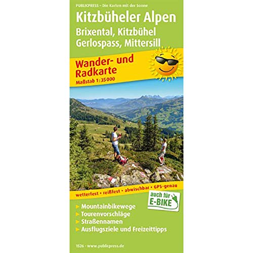 Kitzbüheler Alpen, Brixental - Kitzbühel, Gerlospass - Mittersill: Wander- und Radkarte mit Ausflugszielen & Freizeittipps, wetterfest, reißfest, ... 1:35000 (Wander- und Radkarte: WuRK)