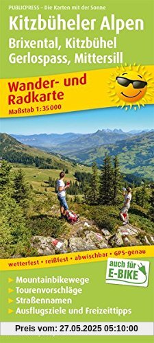 Kitzbüheler Alpen, Brixental - Kitzbühel, Gerlospass - Mittersill: Wander- und Radkarte mit Ausflugszielen & Freizeittipps, wetterfest, reißfest, ... 1:35000 (Wander- und Radkarte / WuRK)