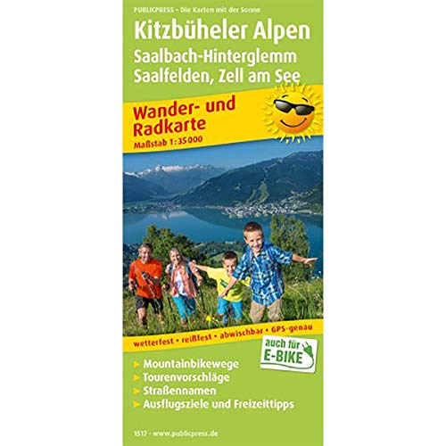Kitzbüheler Alpen, Saalbach-Hinterglemm, Saalfelden - Zell am See: Wander- und Radkarte mit Ausflugszielen & Freizeittipps, wetterfest, reißfest, ... 1:35000 (Wander- und Radkarte: WuRK)