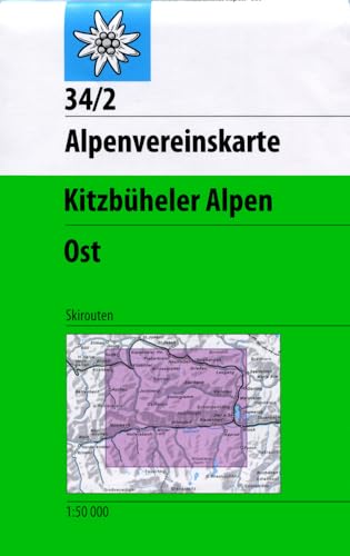 Kitzbüheler Alpen, Ost: Topographische Karte 1:50.000 mit Skirouten (Alpenvereinskarten)