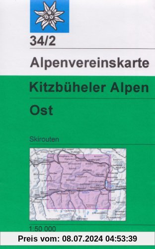 Kitzbüheler Alpen - Ost: Skirouten - Topographische Karte 1:50000