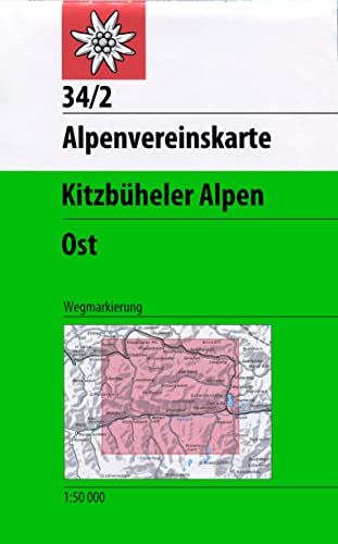 Kitzbüheler Alpen, Ost: Topographische Karte 1:50.000 mit Wegmarkierungen (Alpenvereinskarten) von Deutscher Alpenverein