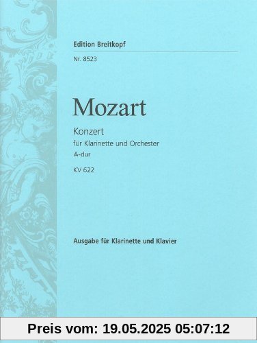 Klarinettenkonzert A-dur KV 622 - Ausgabe für Klarinette und Klavier (EB 8523)