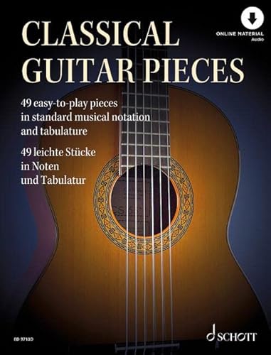 Klassische Gitarrenstücke: 49 leichte Stücke in Noten und Tabulatur. Gitarre. von Schott Music