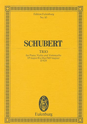 Klaviertrio Es-Dur: op. 100. D 929. Klaviertrio. Studienpartitur. (Eulenburg Studienpartituren) von Schott Publishing