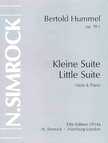 Kleine Suite: op. 19c. Viola und Klavier. von Anton J. Benjamin GmbH Musikverlag