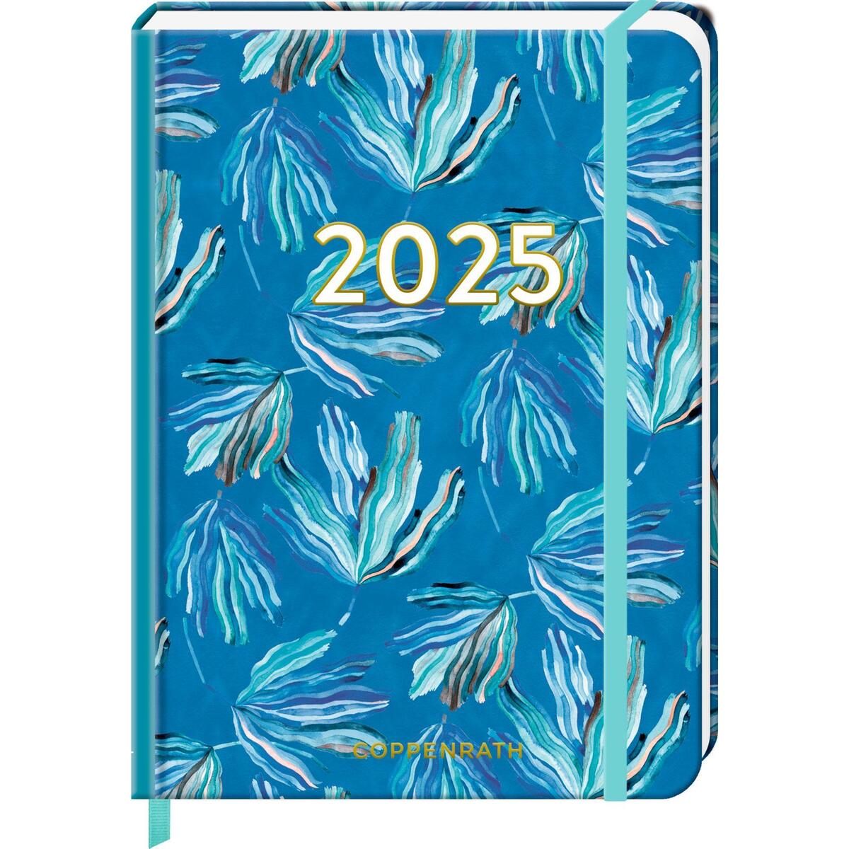 Kleiner Wochenkalender - Mein Jahr 2025 - Blätter blau von Coppenrath F