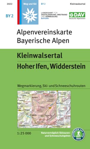 Kleinwalsertal, Hoher Ifen, Widderstein: Topographische Karte 1:25.000 mit Wegmarkierung, Ski- und Schneeschuhrouten (Alpenvereinskarten)