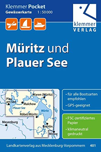 Klemmer Pocket Gewässerkarte Müritz und Plauer See: Maßstab 1:50.000, GPS-geeignet, Erlebnis-Tipps auf der Rückseite Klemmer Pocket Gewässerkarte Müritz und Plauer See: Maßstab 1:50.000, GPS-geeignet, Erlebnis-Tipps auf der Rückseite