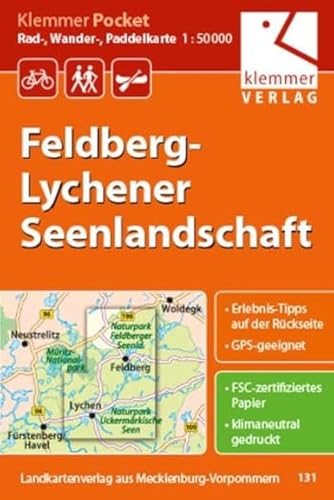 Klemmer Pocket Rad-, Wander- und Paddelkarte Felberg-Lychener Seenlandschaft: Maßstab 1:50.000, GPS geeignet, Freizeit-Tipps auf der Rückseite: ... geeignet, Freizeit-Tipps auf der Rückseite Klemmer Pocket Rad-, Wander- und Paddelkarte Felberg-Lychener Seenlandschaft: Maßstab 1:50.000, GPS geeignet, Freizeit-Tipps auf der Rückseite: ... geeignet, Freizeit-Tipps auf der Rückseite