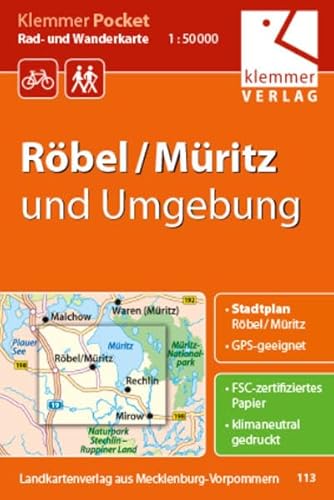 Klemmer Pocket Rad- und Wanderkarte Röbel/Müritz und Umgebung: GPS geeignet, Touren-Tipps auf der Rückseite, 1:50000 Klemmer Pocket Rad- und Wanderkarte Röbel/Müritz und Umgebung: GPS geeignet, Touren-Tipps auf der Rückseite, 1:50000