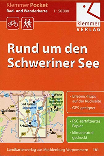Klemmer Pocket Rad- und Wanderkarte Rund um den Schweriner See: GPS geeignet, Erlebnis-Tipps auf der Rückseite, 1:50000 Klemmer Pocket Rad- und Wanderkarte Rund um den Schweriner See: GPS geeignet, Erlebnis-Tipps auf der Rückseite, 1:50000