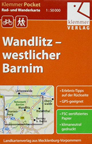 Klemmer Pocket Rad- und Wanderkarte Wandlitz – westlicher Barnim: GPS geeignet, Erlebnis-Tipps auf der Rückseite, 1:50000 Klemmer Pocket Rad- und Wanderkarte Wandlitz – westlicher Barnim: GPS geeignet, Erlebnis-Tipps auf der Rückseite, 1:50000