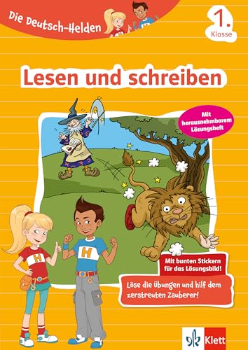 Klett Lesen und schreiben 1. Klasse: Deutsch-Übungsheft für die Grundschule mit Stickern (Die Deutsch-Helden)