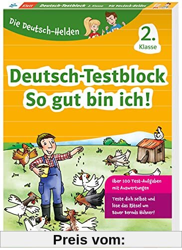 Klett Die Deutsch-Helden: Deutsch-Testblock 2. Klasse: Mit Punktesystem wie in der Schule für Tests, Klassenarbeiten, Lernzielkontrollen und Schulaufgaben