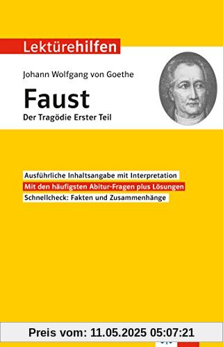 Klett Lektürehilfen Faust Der Tagödie erster Teil: Interpretationshilfe für Oberstufe und Abitur Klett Lektürehilfen Faust Der Tagödie erster Teil: Interpretationshilfe für Oberstufe und Abitur