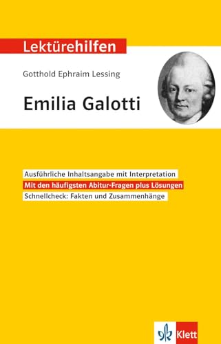 Klett Lektürehilfen Lessing, Emilia Galotti: Interpretationshilfe für Oberstufe und Abitur von Klett Lerntraining