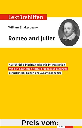 Klett Lektürehilfen William Shakespeare, Romeo und Juliet: Interpretationshilfe für Oberstufe und Abitur