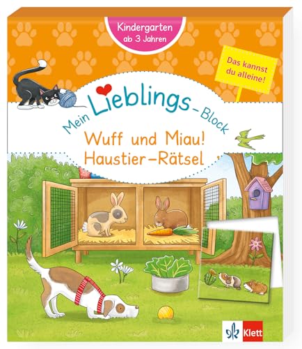 Klett Mein Lieblings-Block Wuff und Miau! Haustier-Rätsel: Kindergartenblock ab 3 Jahren von Klett Lerntraining