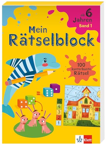 Klett Mein Rätselblock ab 6 Jahren Band 1: Kunterbunte Beschäftigung mit 100 Rätseln für Reisen und zu Hause