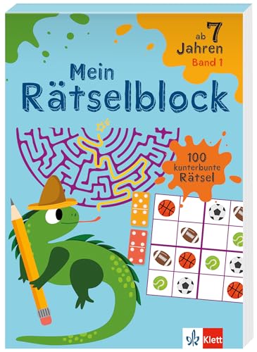Klett Mein Rätselblock ab 7 Jahren Band 1: 100 kunterbunte Rätsel und Kinderbeschäftigung für Reisen und zu Hause von Klett Lerntraining