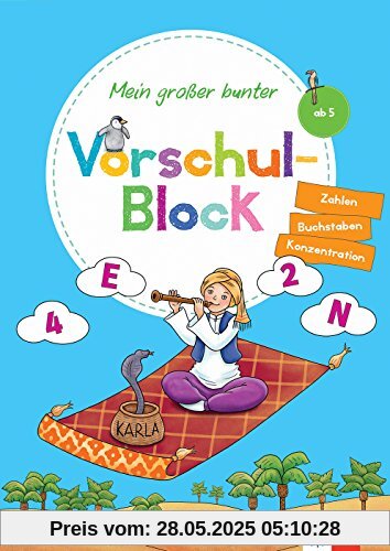 Klett Mein großer bunter Vorschul-Block: ab 5 Jahren, Zahlen, Buchstaben, Konzentration