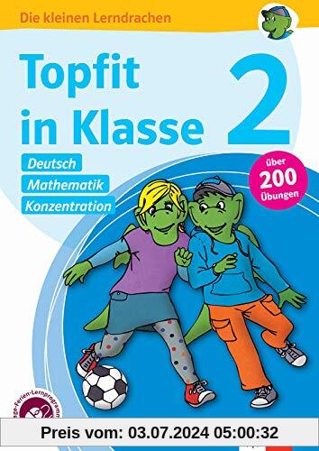 Klett Topfit in Klasse 2: Deutsch, Mathematik, Konzentration: Über 200 Übungen für die Grundschule (Die kleinen Lerndrachen)