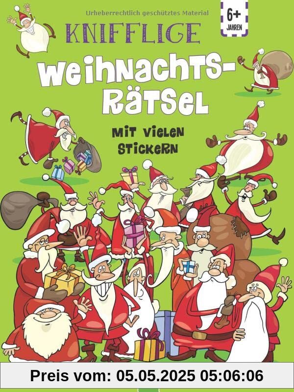 Knifflige Weihnachtsrätsel: it vielen Stickern. Für Kinder ab 6 Jahren