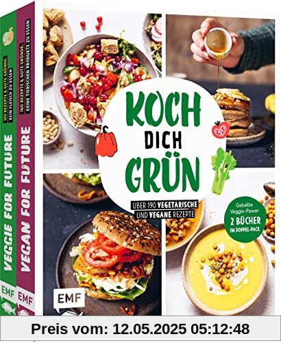 Koch dich grün!: Geballte Veggie-Power: 2 Bücher im Doppelpack – Über 170 vegetarische und vegane Rezepte und Tipps für eine gesunde Ernährung