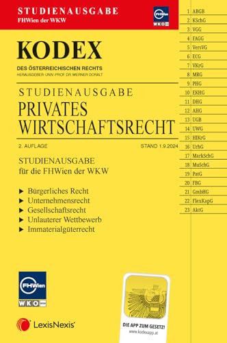 Kodex Privates Wirtschaftsrecht für die FHWien der WKW 2024/25 - inkl. App: Studienausgabe der FHWien Kodex Privates Wirtschaftsrecht für die FHWien der WKW 2024/25 - inkl. App: Studienausgabe der FHWien von LexisNexis ARD ORAC