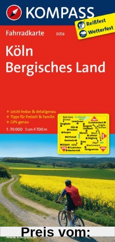 Köln - Bergisches Land 1 : 70 000: Radkarte. GPS-genau / Reiß-und wetterfest / Leicht lesbar & detailgenau / Touren vor Ort recherchiert / Tipps für Freizeit & Familie